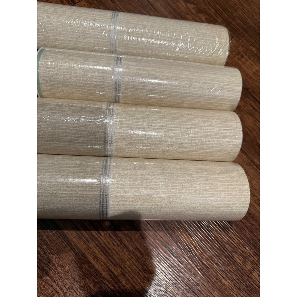 Allen Roth Linen Stripe Textured Wallpaper Roll 56 Sq‎ Ft 4 Rolls 11 yd x 20.5in - Picture 4 of 8
